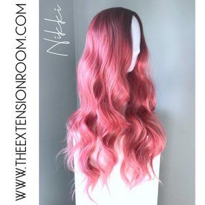 ✨HOST PICK ✨ Rooted Pink Body wave Wig